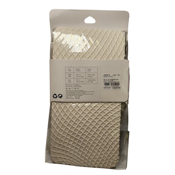 NWT Icing Nylon Fishnet Pantyhose, White, Size S/M - Picture 2 of 2